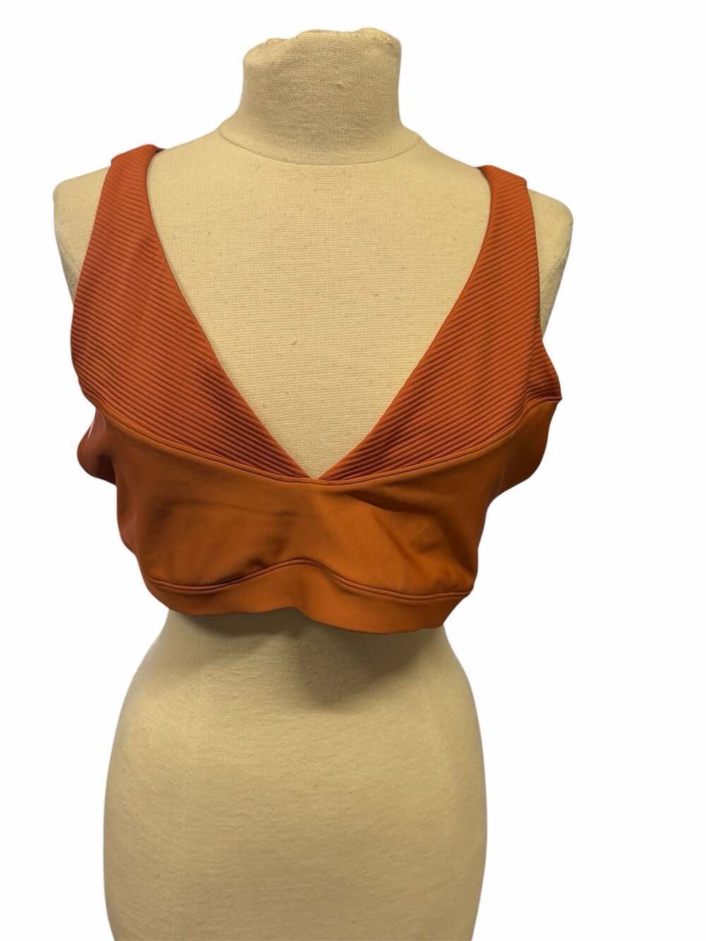 Prana Women's Ribbed V-Neck Sports Bra Size XL